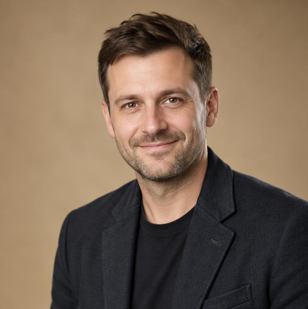 Studio portrait of a Czech man, creative producer