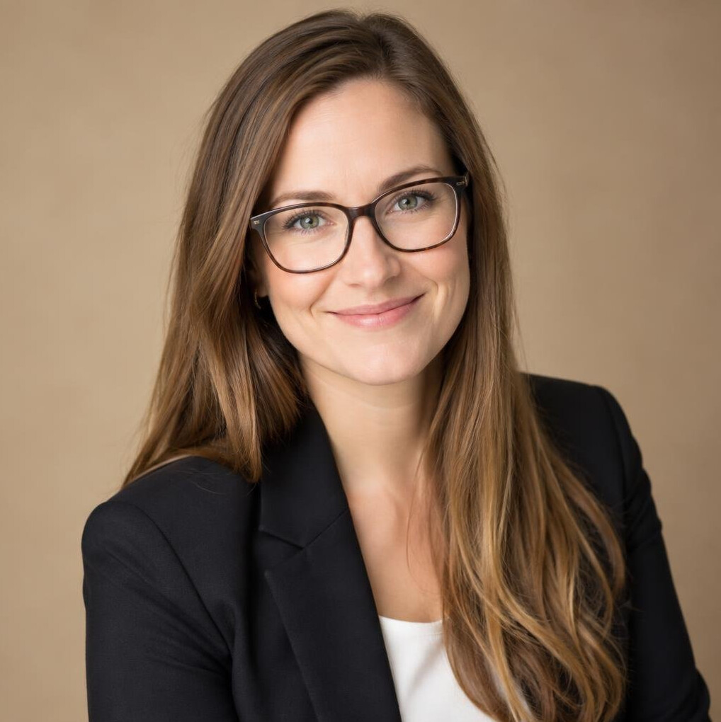 Studio portrait of a Czech woman, channel strategist